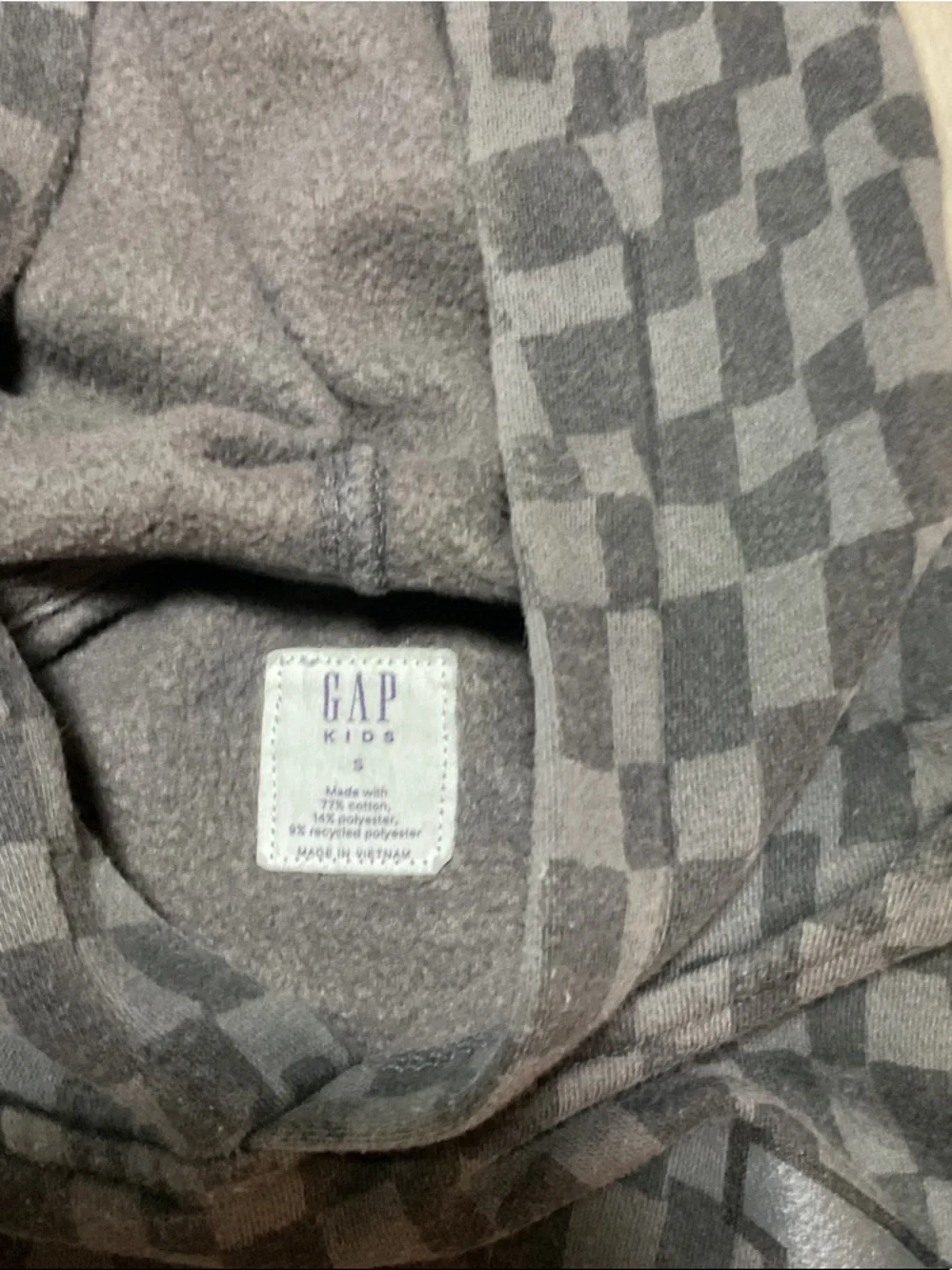GAP Kids Black Checkerboard Pullover Hoodie